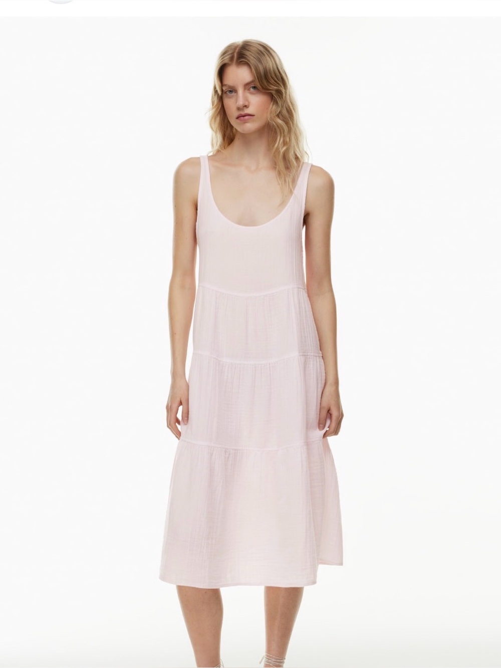 Aritzia Little Moon Light Pink Muslin Firefly Midi Dress